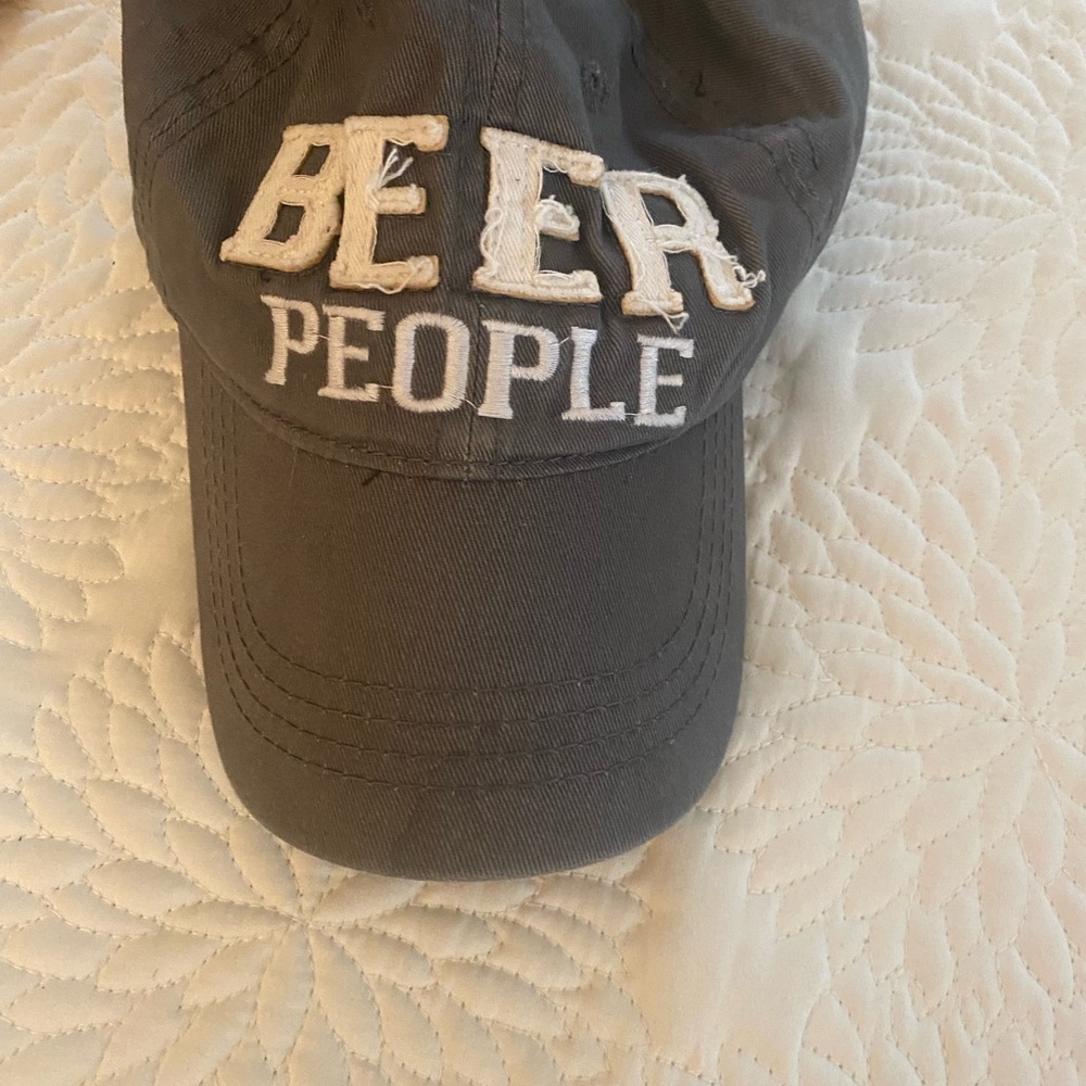 Dark Gray 'Beer People' Embroidered Hat
